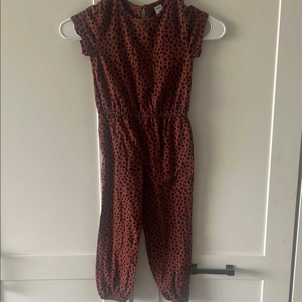 Brown and Black Sleeveless Jumpsuit with Fitted Waist